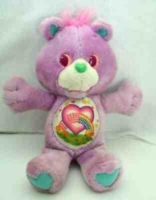 Vintage Share Environmental Care Bear 1991 Kenner Purple Plush Rainbow Heart