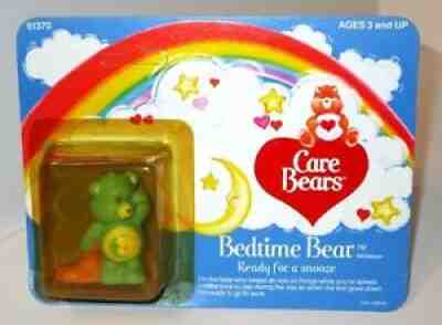 Vintage 1984 Kenner Care Bears Bedtime Bear Miniature Figure Sealed on Card MOC