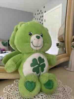 2002 Care Bears Lucky Good Luck Green Shamrock Plush Stuffed Animal 14â?