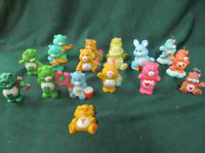 Vintage 1983 Care Bears lot of 16 PVC Mini Figures & one magnet