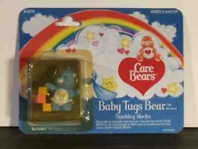 Vintage Care Bears Baby Tugs with Blocks PVC Figure 1984 Miniature Mini