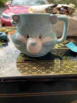 VTG Care Bear Bedtime Bear Coffee Mug Cup Porcelain Blue 1980s