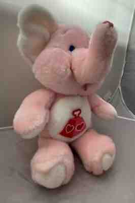 Kenner Care Bear Cousin Lotsa Heart Elephant 13 inch Animal Plush Pink Preowned