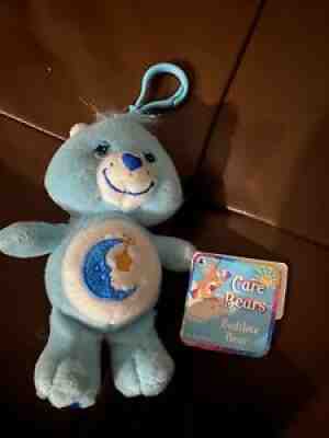 NWT Care bear bedtime bear plush key chain blue stuffed animal clip on 2002