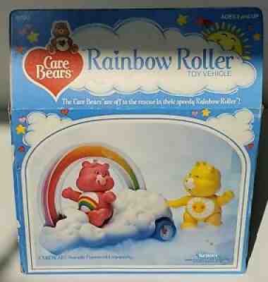 Vintage 1984 * Kenner Care Bears Rainbow Roller Cloud Car Toy With Box Poseable