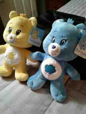 Lot of Two Care Bears Plush Funshine Bear & Grumpy Bear 2015 NWT