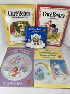 Vintage Care Bears Books & Cousins RARE Coloring LOT 1980â??s
