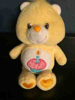 2002 Care Bear Birthday Yellow Cupcake Patch Plush 8