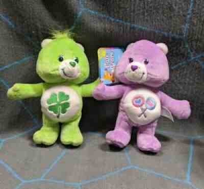 Care Bears Good Luck & Share Bear Plush Toy Stuffed Animal Set - Play Along 2003