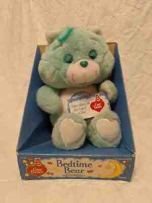 Vintage 1985 CARE BEARS Bedtime Bear Aqua Blue 18â? NIB American Greetings Kenner