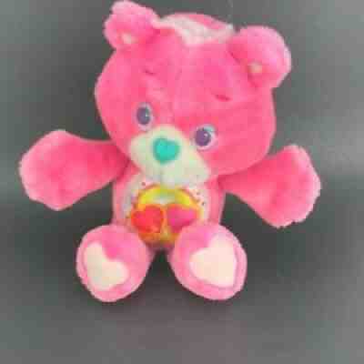 1991 Vintage Kenner LOVE-A-LOT CARE BEARS Plush Hearts Deer Rainbow Pink Satin