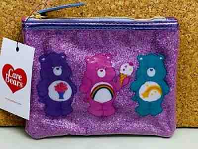 Care Bears Flat Pouch Glitter Flat Case S Size Violet Character Japan