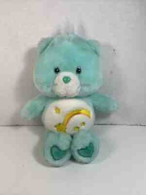 Care Bears Plush 2002 Wish Bear Shooting Stars Mint Green Teal Turquoise Heart