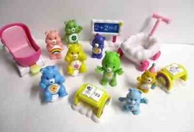 Care Bears Playset Vintage Figures Castle Buggy Sled Lot