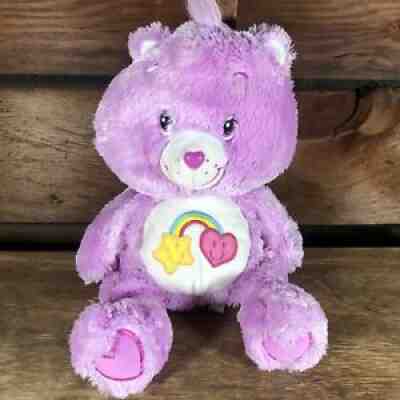 2006 lavender pink shaggy fluffy best friend carebear plush 12