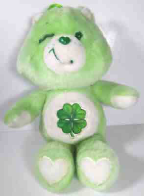 Vintage Good Luck Care Bear Green Plush Four Leaf Clover 1983 Kenner