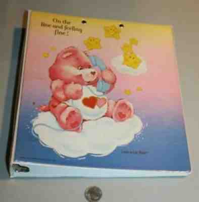 Vintage 1985 Care Bears Mead 3 Ring Binder Love-a-Lot Pink Clipboard Nice Gift