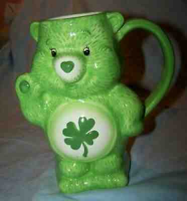 2003 Care Bears Green Lucky Bear Ceramic Full-Body Mug