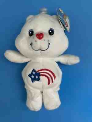 20th Anniversary Care Bears America Cares bear White Patriotic Bear NWT 2002 8