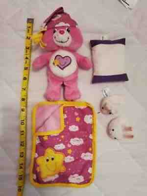 Care Bears Shine Bright Bear 8 Inch Plush Pink Bedtime Sleeping Bag Slippers...