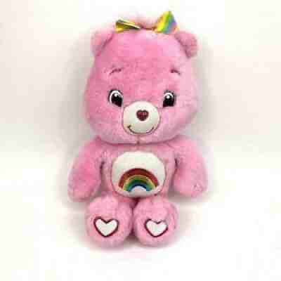 Care Bears CHEER BEAR Plush Glow A Lot Glow In The Dark Pink Rainbow 2007 15