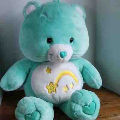 Care Bears Wish Bear Mint Green 20â? Plush Stuffed Animal 2002 Shooting Star