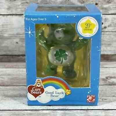 2002 Care Bear Good Luck Bear 20th Anniversary Figurine New In Box Play Along