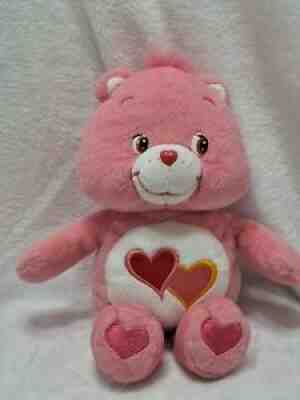 Care Bears LOVE-A-LOT Bear Pink Double Hearts Plush Stuffed 10