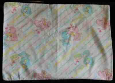Vintage Care Bears Toddler Child Pillowcase Stripes American Greeting Corp 1984
