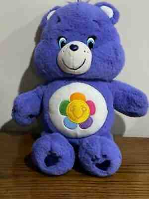 Care Bear Plush 2015 Purple Harmony Flower Smile Rainbow 14â? Stuffed Animal