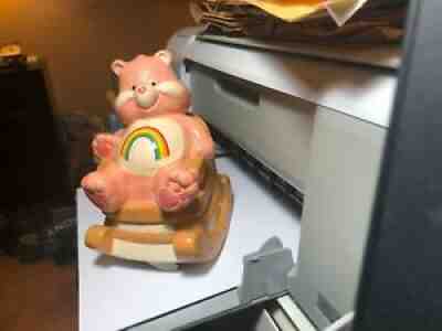 CERAMIC CAREBEARS MUSIC BOX CHEER ROCKING IN CHAIR BRAHMS LULLABY 1983 NR MNT