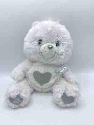 White Care Bear 25th Anniversary Bear Silver White with Hang Tag Soft 2007