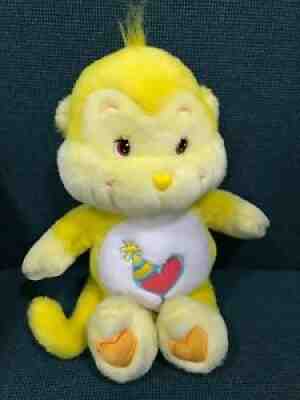 Care Bear Cousins Playful Heart Monkey 2004 Yellow Stuffed Plush Toy 13