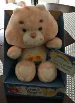 Vintage 1985 Care Bear Friend Bear 13 inch plush by Kenner in box. Adorable!