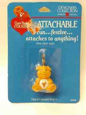 Vintage 80s Care Bear Cousins Treat Heart Pig Key Chain Zipper Pull Attachable