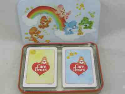 NEW - Care Bears 2 Decks of Playing Cards In Tin 2008 Rix Tin Bent On Bottom