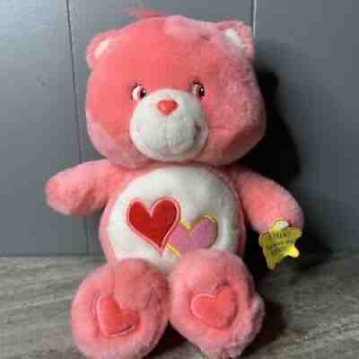 Care Bears Plush Talking Love A Lot Bear 13â? Pink Hearts Stuffed Animal 2003