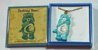 NIB Care Bears Vintage Bedtime Bear Necklace 1985