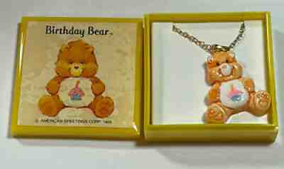 NIB Care Bears Vintage Birthday Bear Necklace 1985