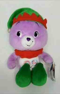 Care Bear purple Share Bear Holiday Friends Christmas Elf Plush 2007 9 Inch