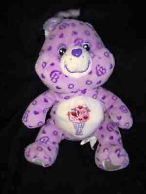 Share Bear Care Bear 2005 9 inch WT27905 Purple Celebration Boutique Rare Spec