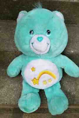 HUGE 30â? Care Bears Wish Bear Jumbo Teal Green Fluffy Plush Stuffed Animal 2003
