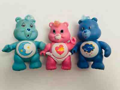 Lot Of 3 Vintage 1983/1984 AGC Care Bear PVC Poseable Figure Toys
