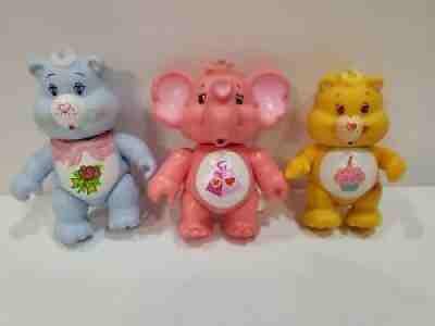 Vintage Care Bears 1980s posable figurines Lotsa Hearts, Birthday Bear and Grams