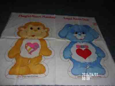 Care Bear cousins fabric panel 1985 American Greetings Loyal Heart dog Monkey