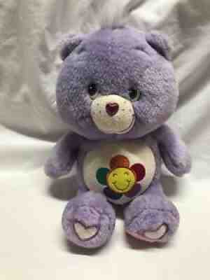 2006 Glow-A-Lot Care Bear Glow In The Dark harmony Bear Purple Flower