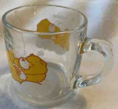 Vintage Care Bear Glass mug 1984 Funshine Bear American Greetings Corp