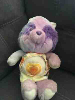 Vintage Bright Heart Raccoon Care Bear Cousins 1984 Stuffed Plush With Apron