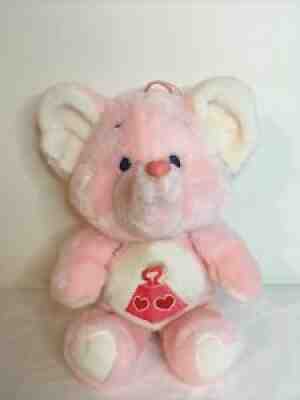 Vintage 1984 Care Bear Cousins Lotsa Heart Elephant Plush Stuffed Animal Pink