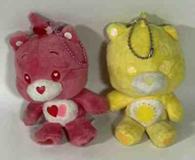 Care Bears 5â? Love A Lot & Funshine Bear Plush Keychain 2008